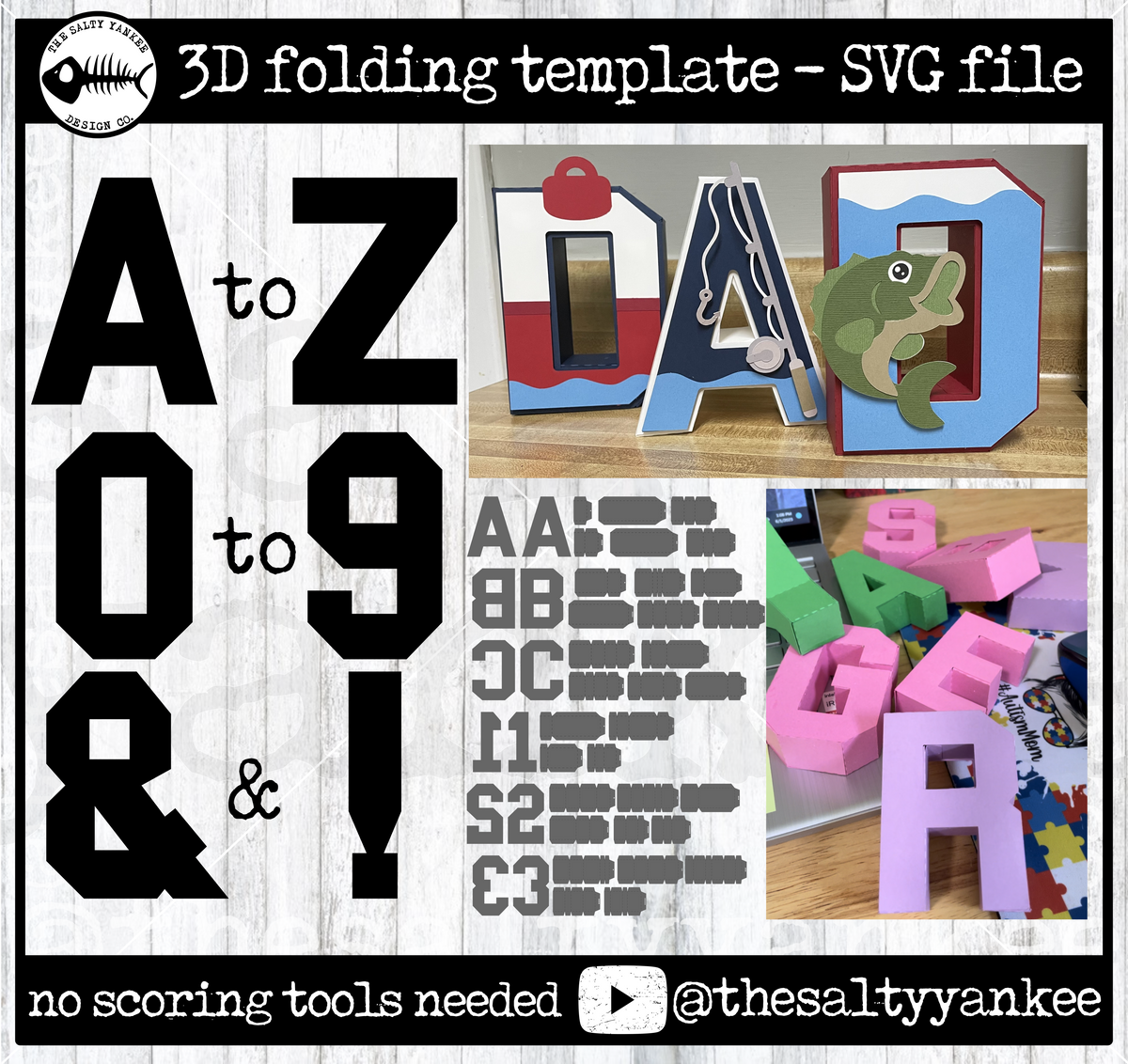 3D Letters & Numbers SVG File Download – The Salty Yankee