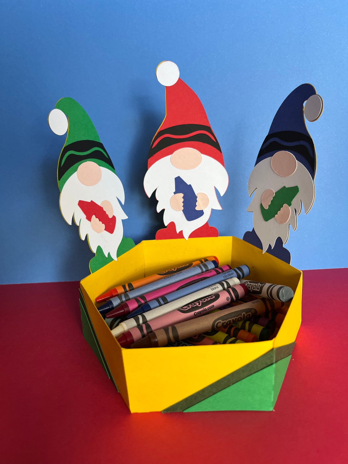 Gnome Crayon Basket Template - SVG File Download
