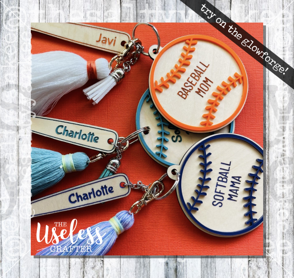 Baseball or Softball with Bat Keychain SVG File Download The Salty Yankee