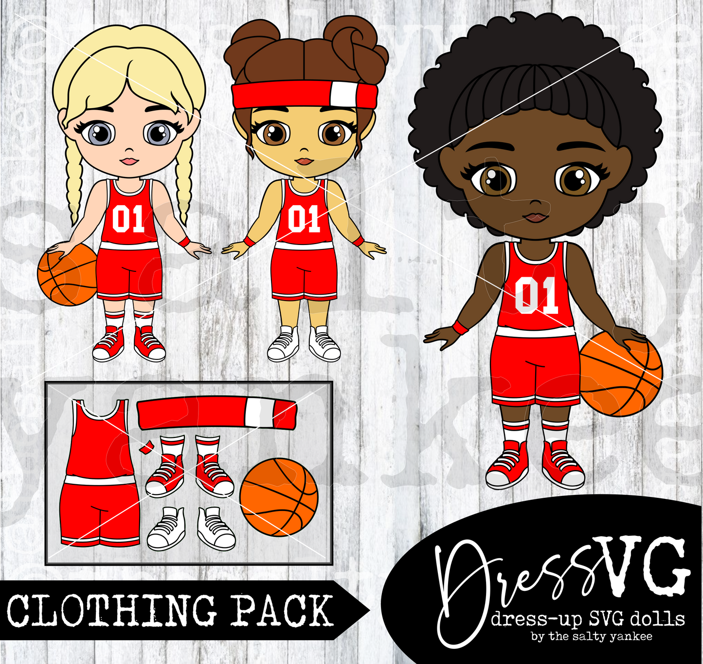 DressVG Clothing Pack - Basketball - SVG File Download