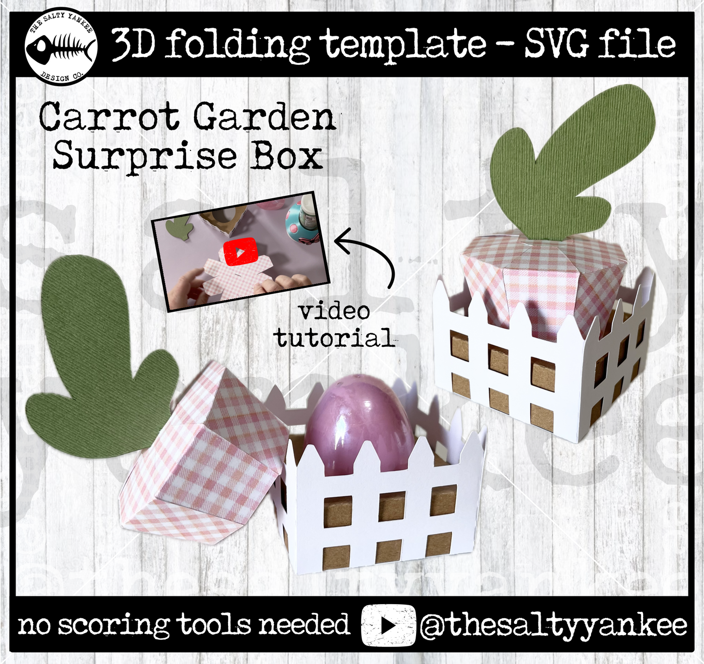 Carrot Garden Surprise Box Template- SVG File Download