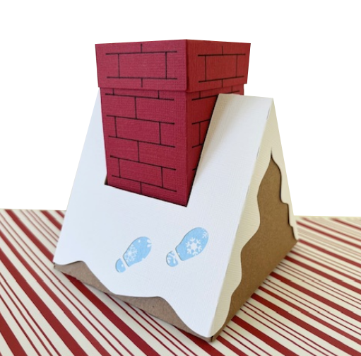 Christmas Chimney Surprise Treat Box Template - SVG File Download