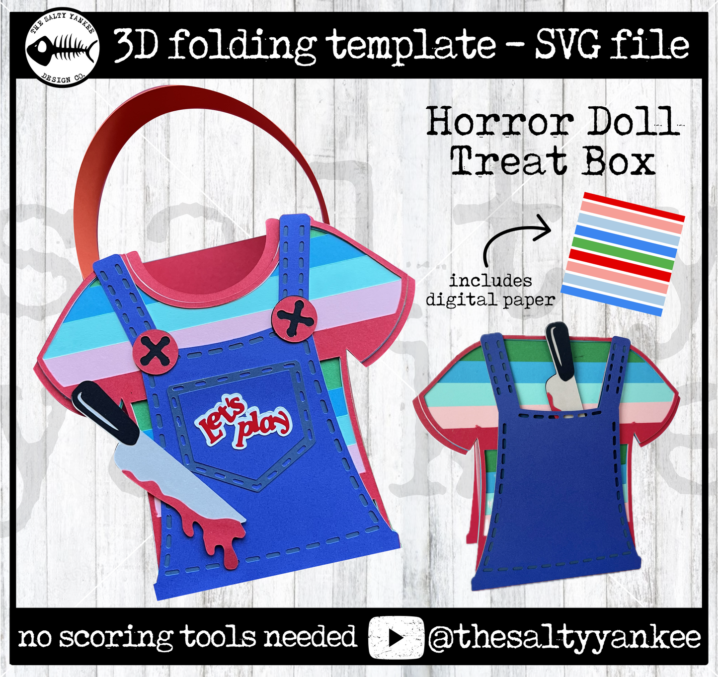 Horror Doll Treat Box Template - SVG File Download