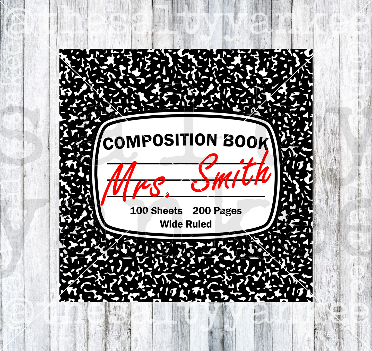 Composition Book Seamless Digital Paper and Label SVG and PNG File Download