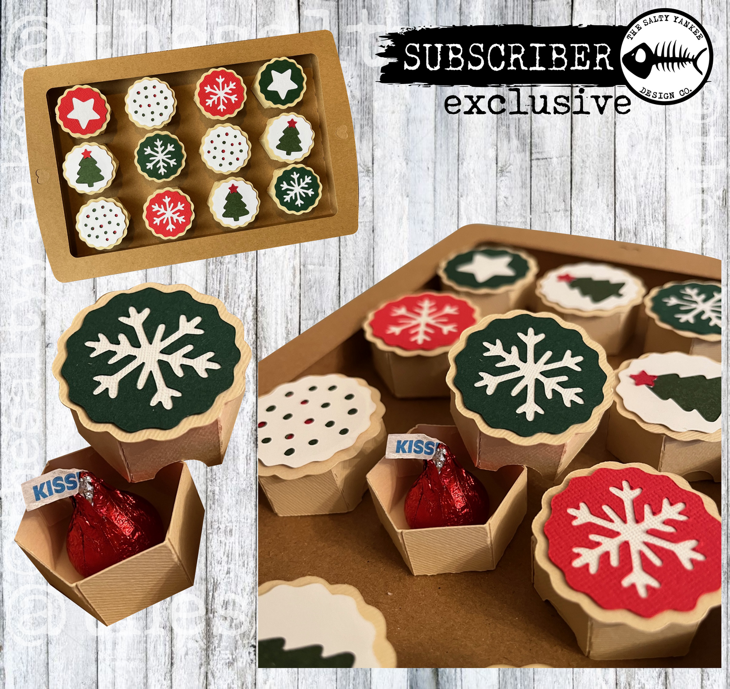 Christmas Cookie Baking Sheet Advent Treat Box Template - SVG File Download