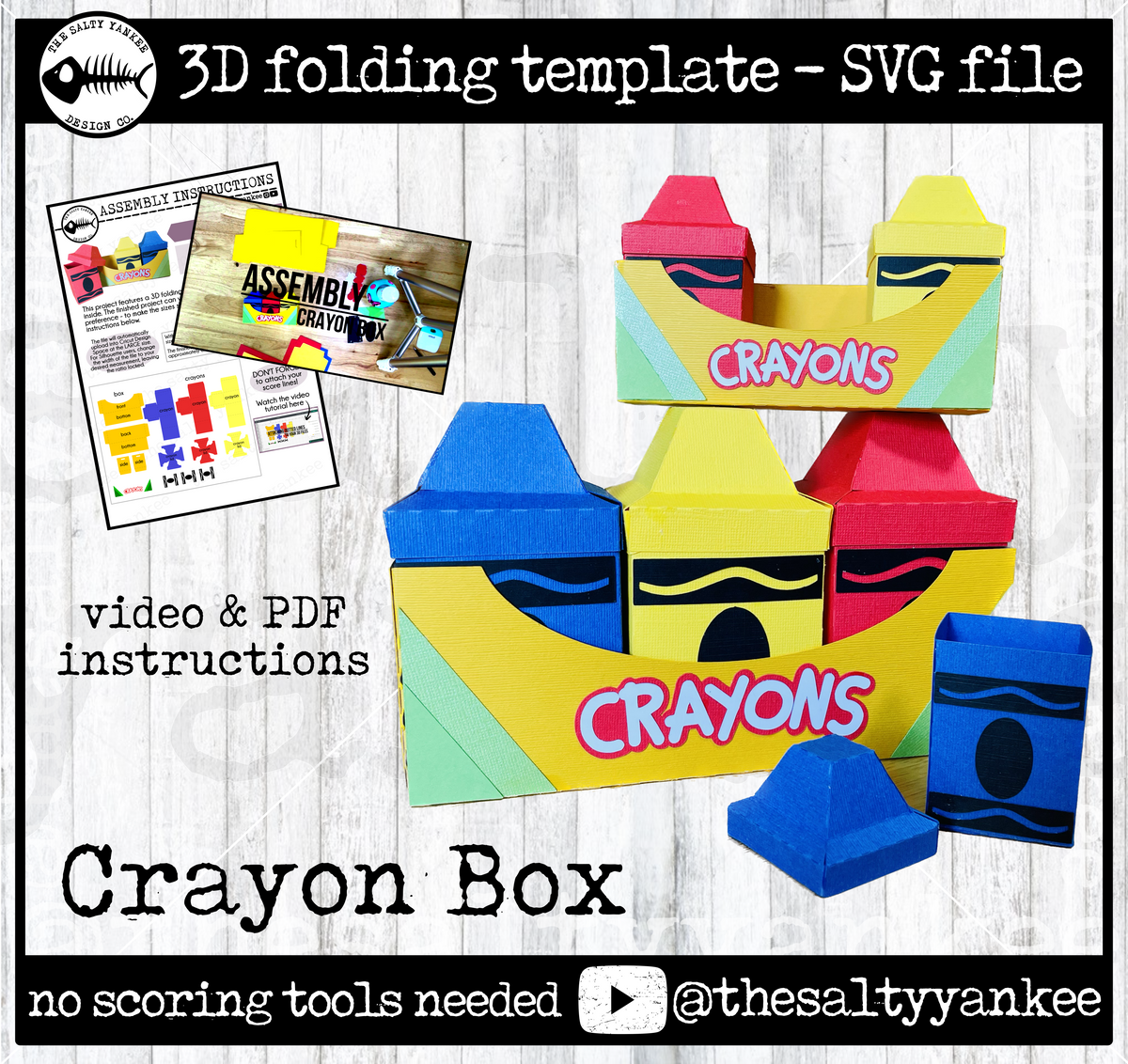 Crayon Box 3D Folding Project Graphic by thesaltyyankee · Creative Fabrica