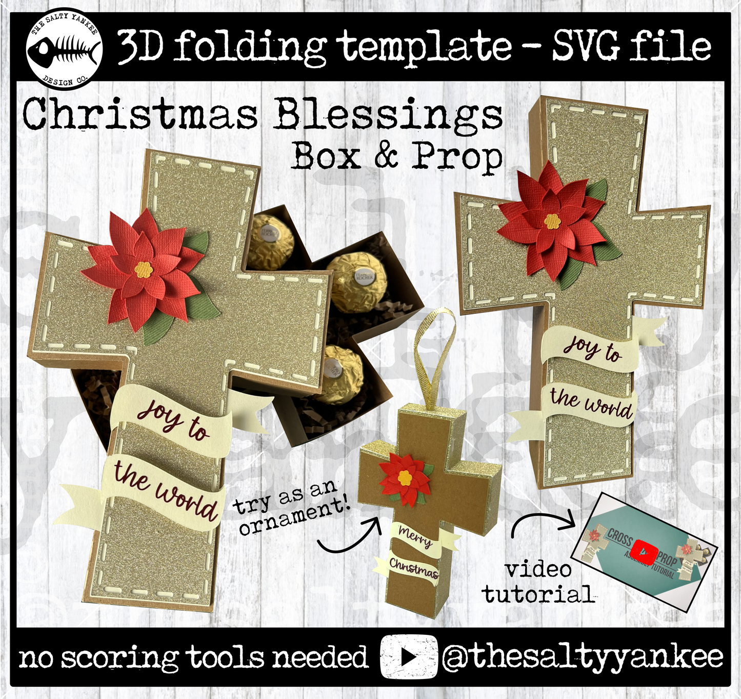 Christmas Blessings Box or Prop - SVG File Download