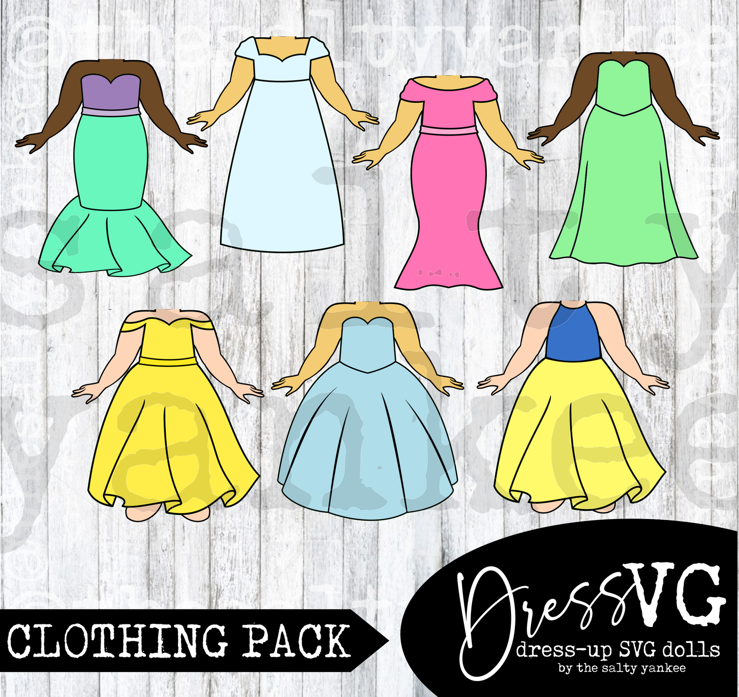 DressVG Clothing Pack - Dresses - SVG File Download
