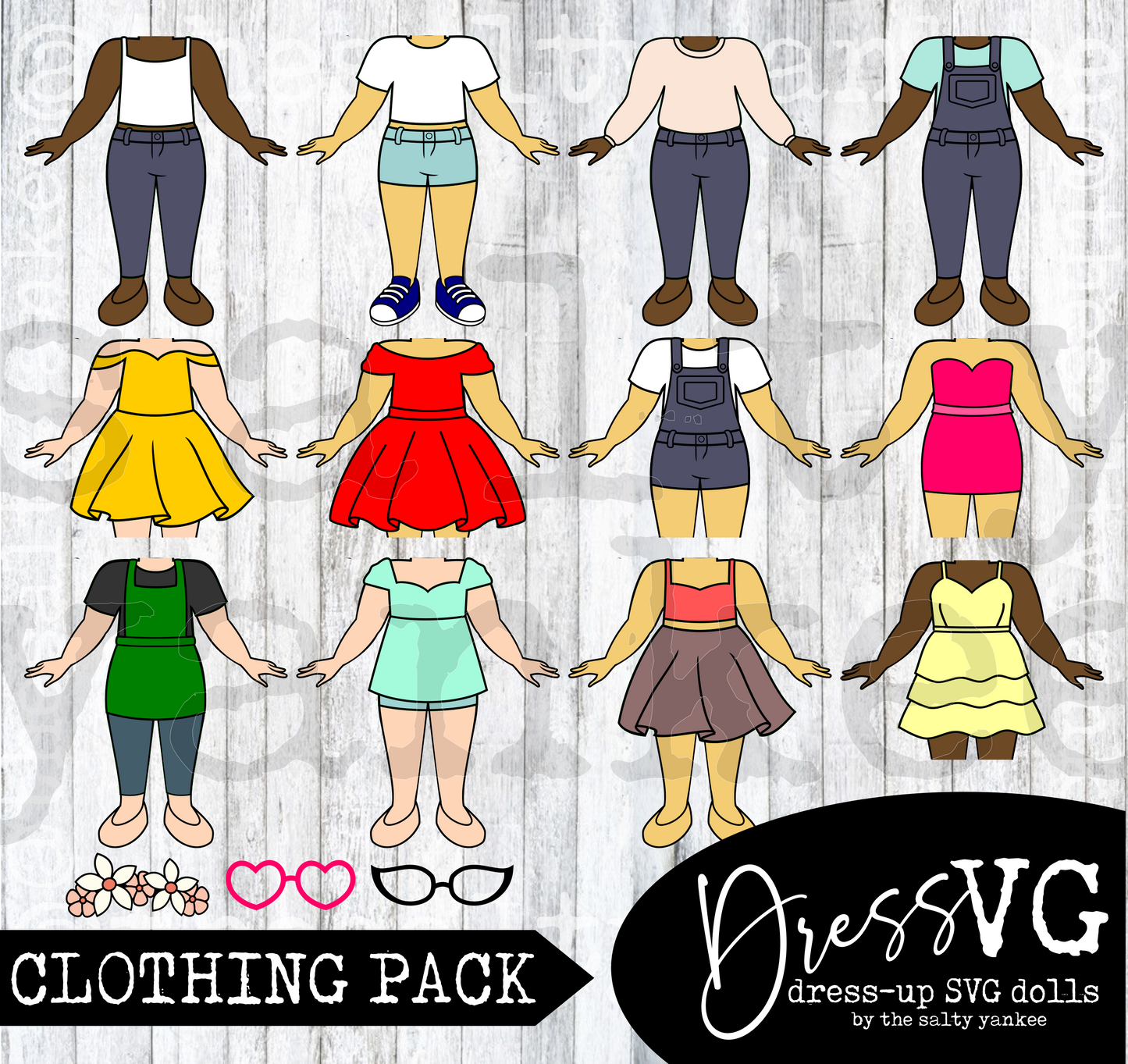 DressVG Clothing Pack - Casual Starter Pack - SVG File Download