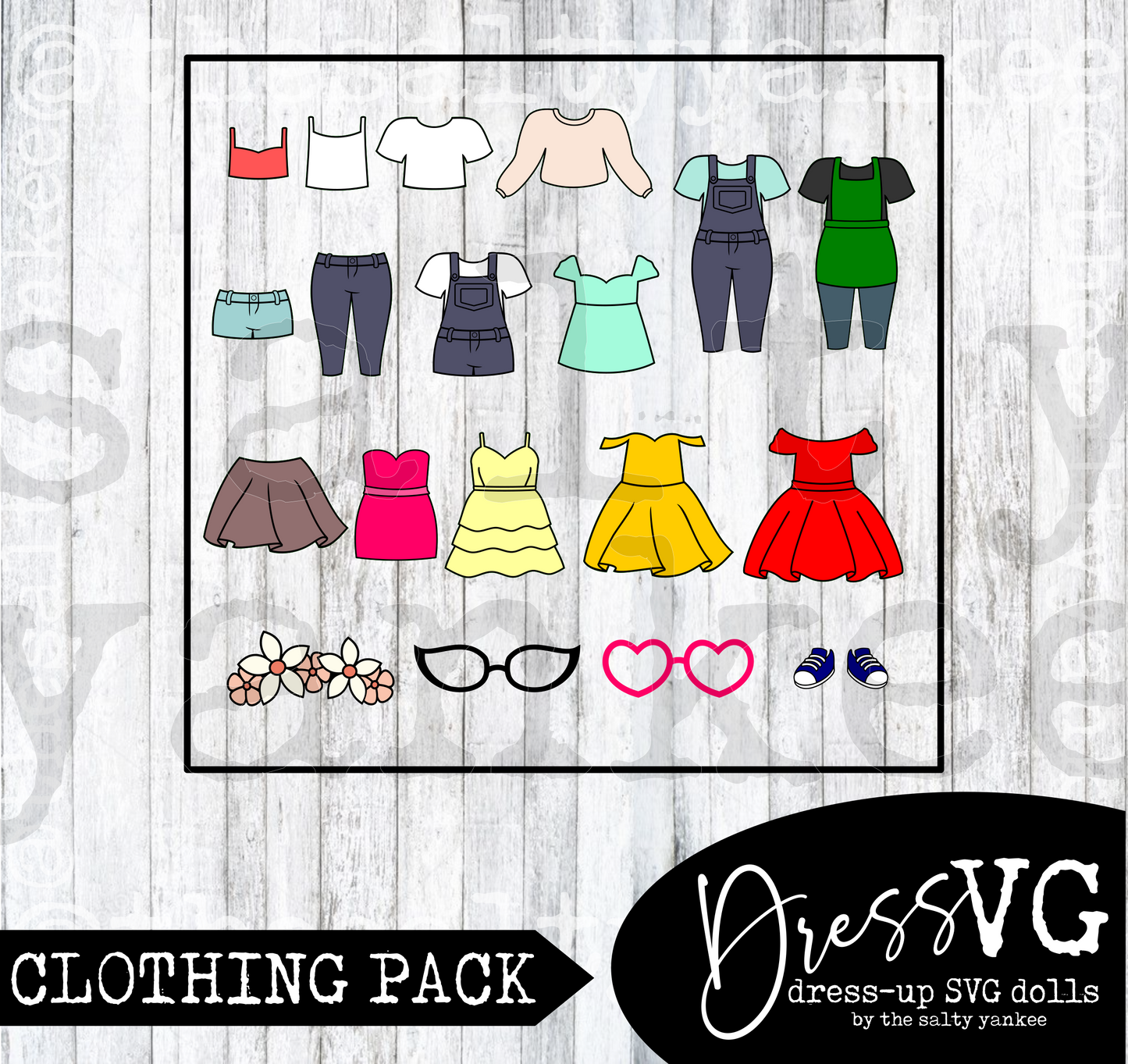 DressVG Clothing Pack - Casual Starter Pack - SVG File Download