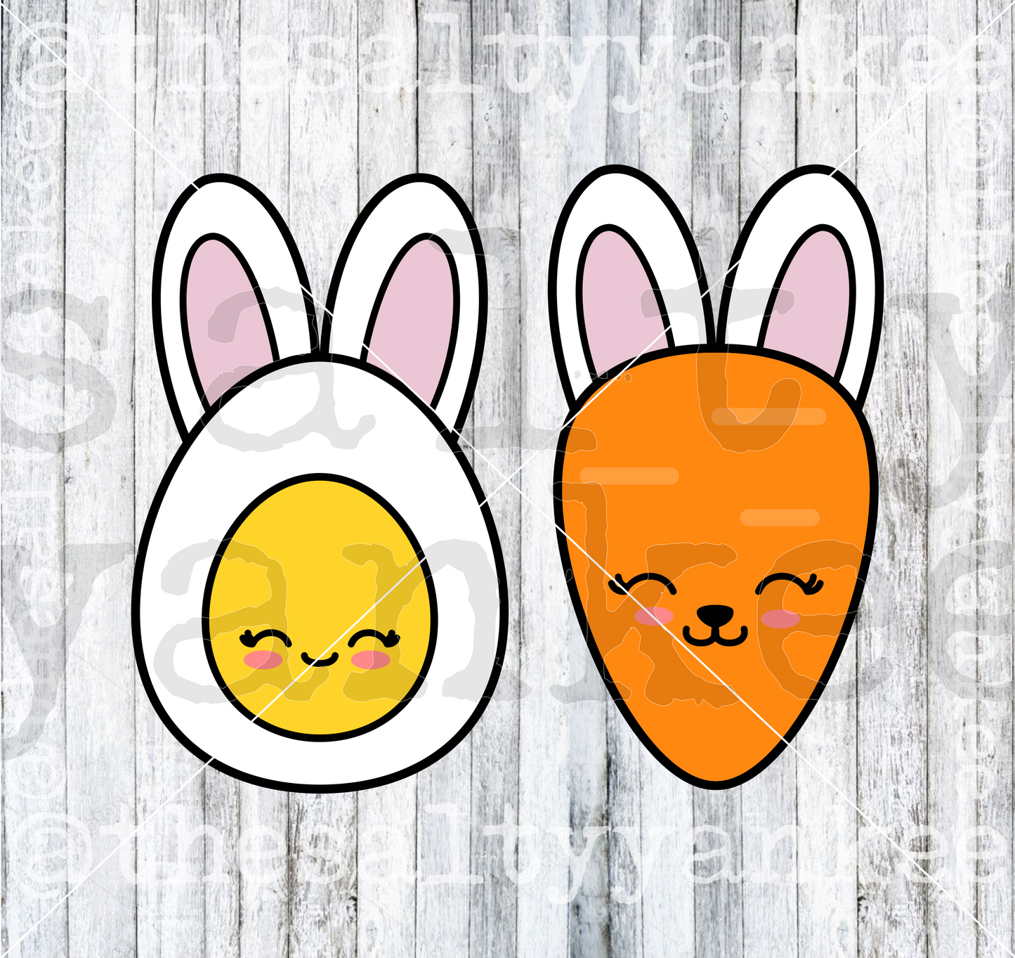 Kawaii Easter Carrot Bunny Egg SVG and PNG File Download