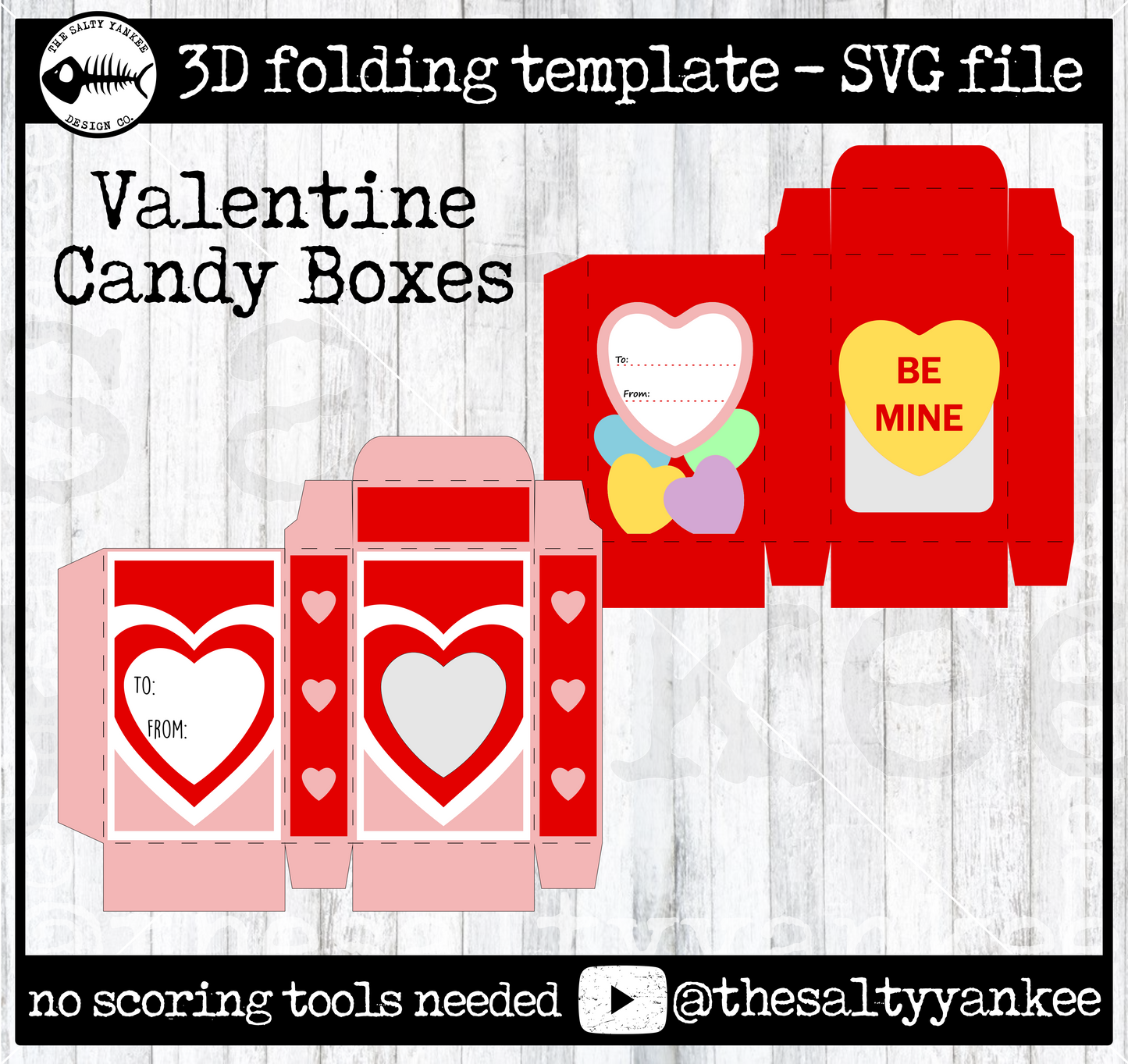 Valentines Day Hearts Candy Boxes - SVG File Download