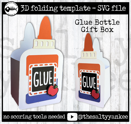 Glue Bottle Gift Box - SVG File Download
