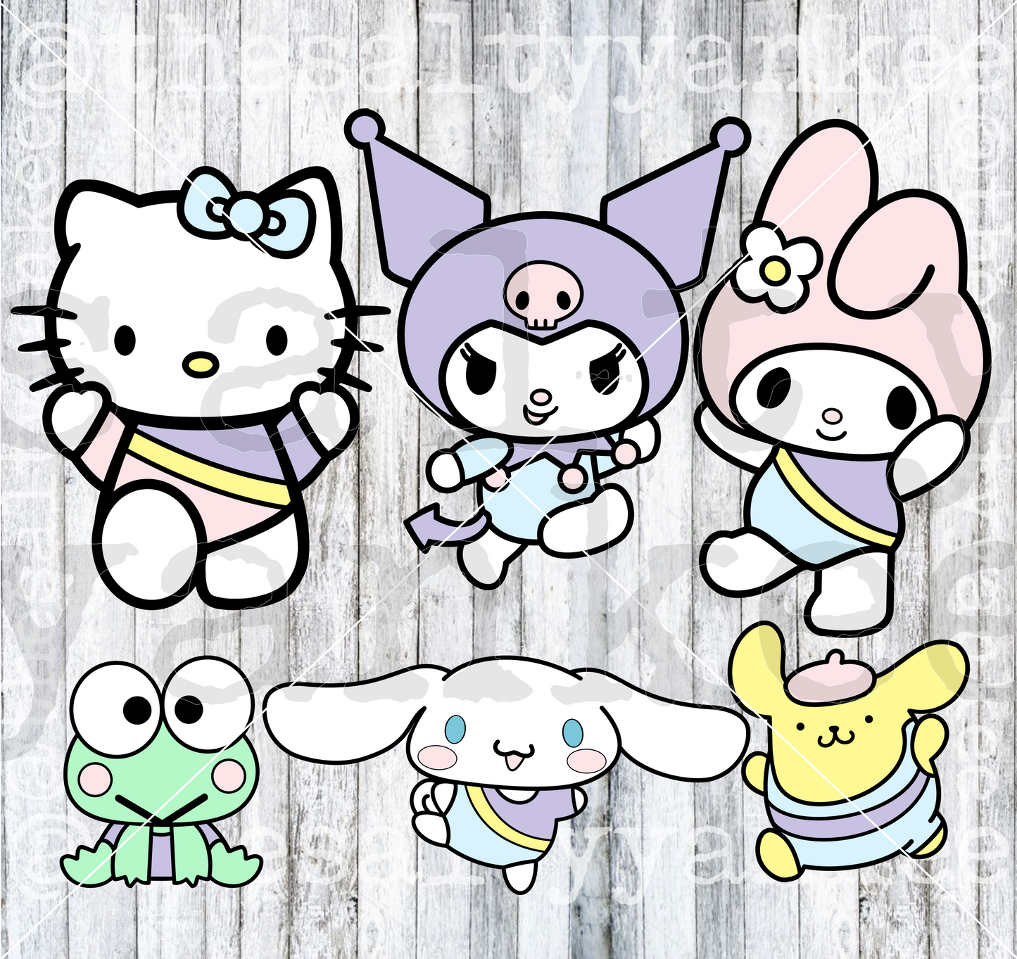 Cute Kitty Friends Gymnastics Bundle SVG and PNG File Download