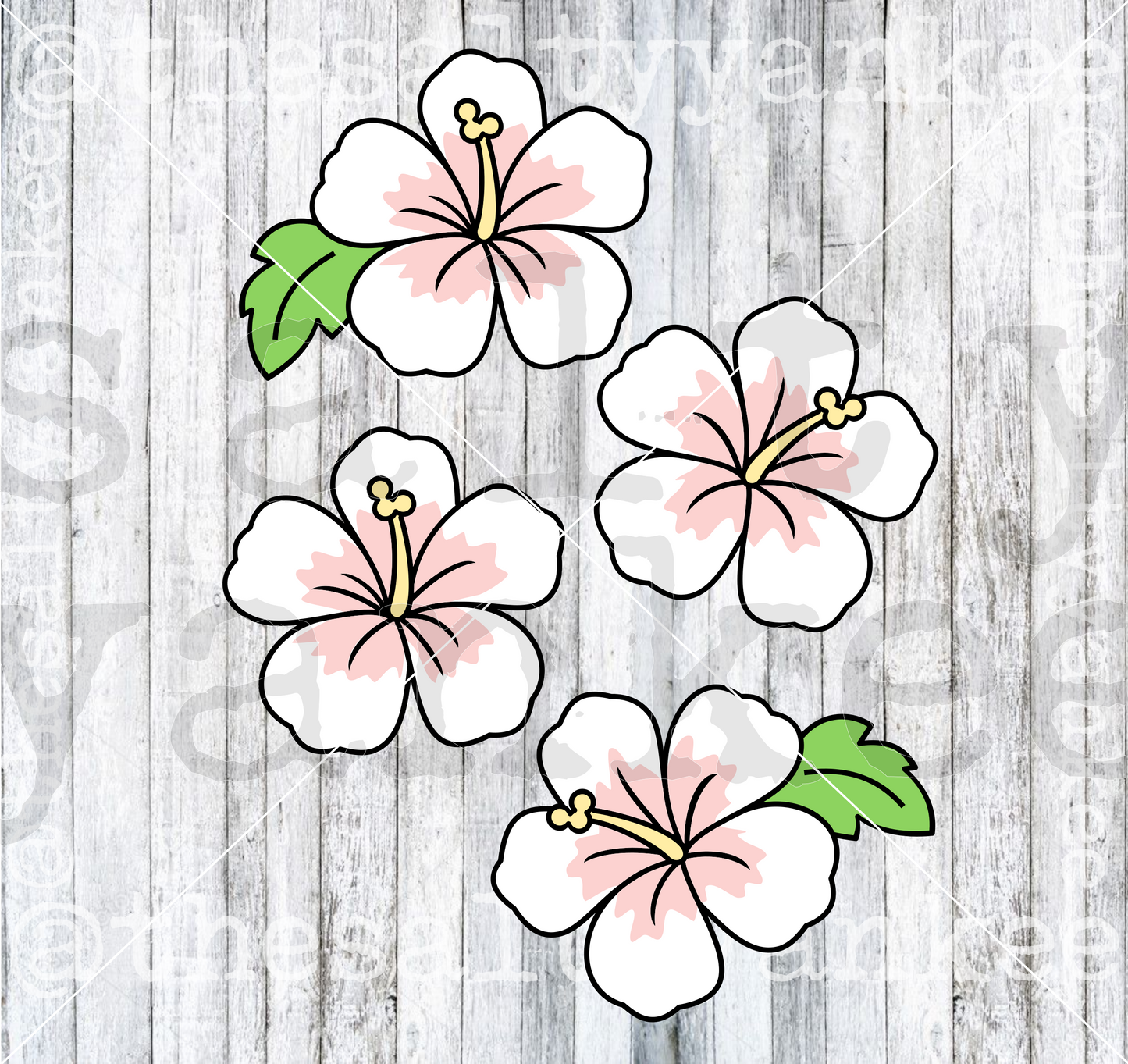 Tropical Hawaiian Flowers SVG and PNG File Download