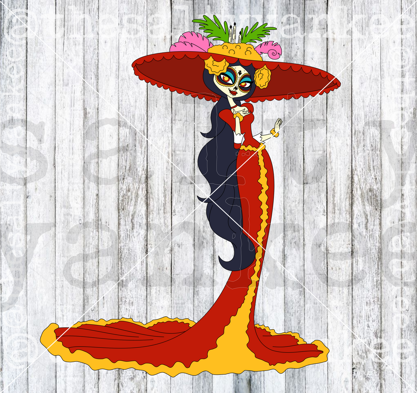 La Muerte Layered SVG and PNG File Download