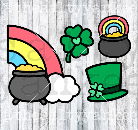 Saint Patricks Day Kawaii Clipart Bundle SVG and PNG File Download