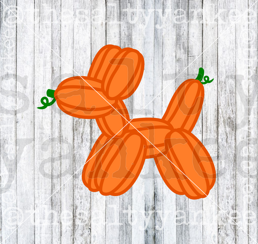 Autumn Pumpkin Balloon Dog SVG and PNG File Download