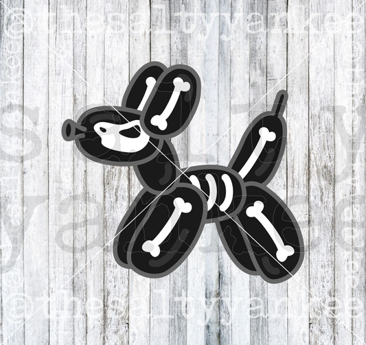 Spooky Skeleton Balloon Dog SVG and PNG File Download