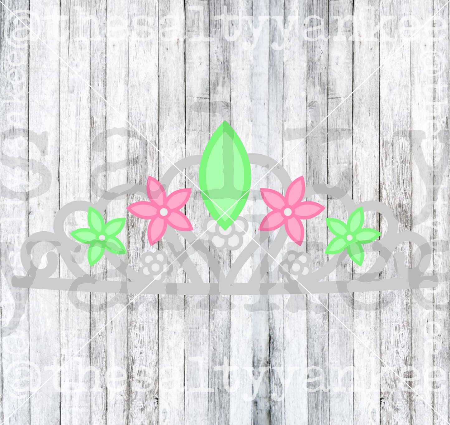 Woodland Fairy Princess Crown Tiara SVG and PNG File Download