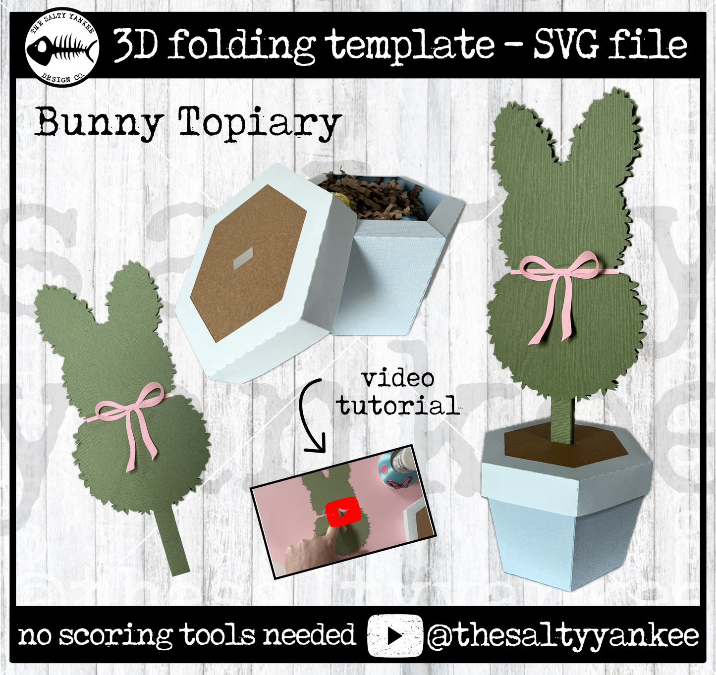 Bunny Topiary Template- SVG File Download