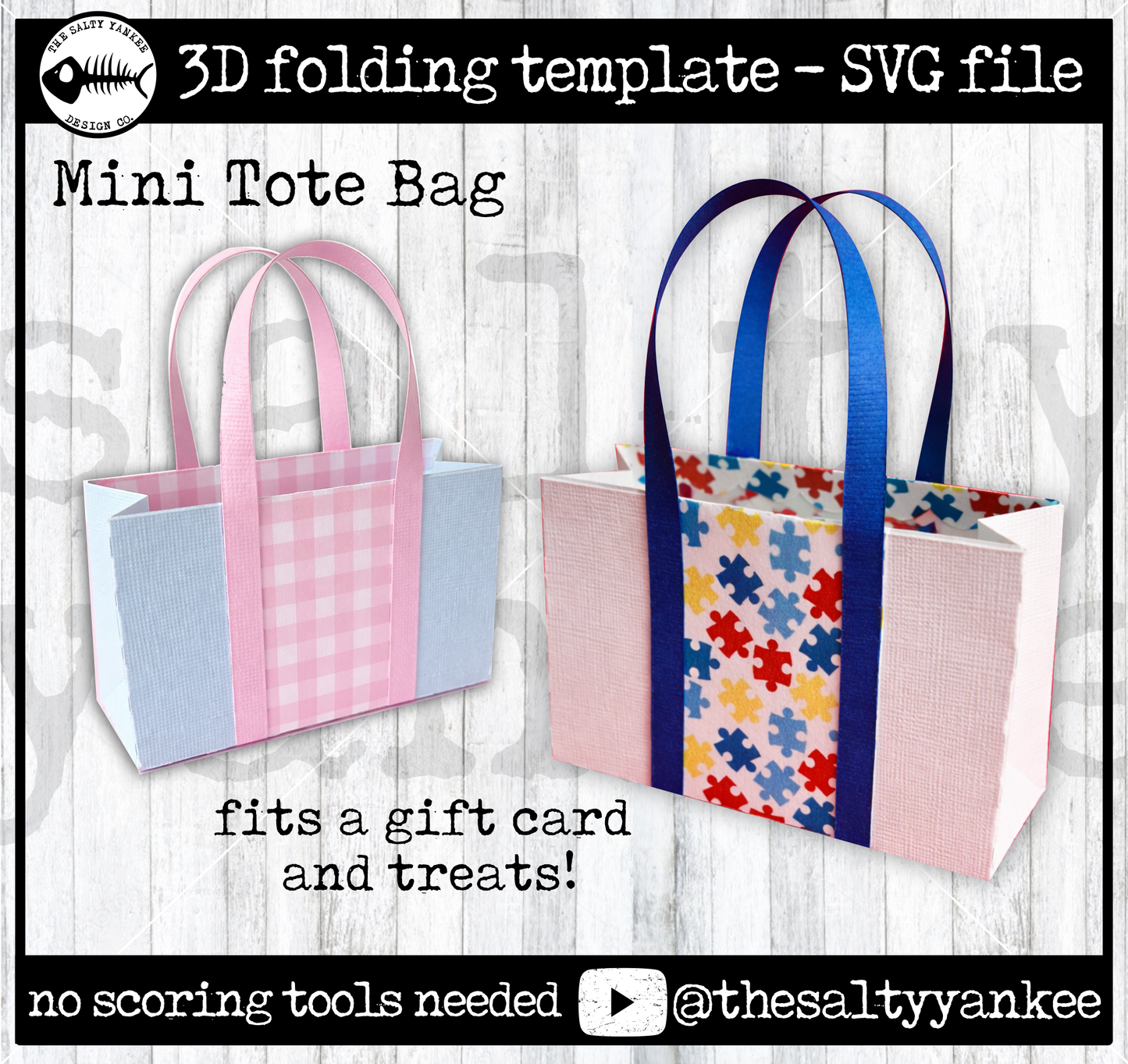Mini Tote Bag Template - SVG File Download