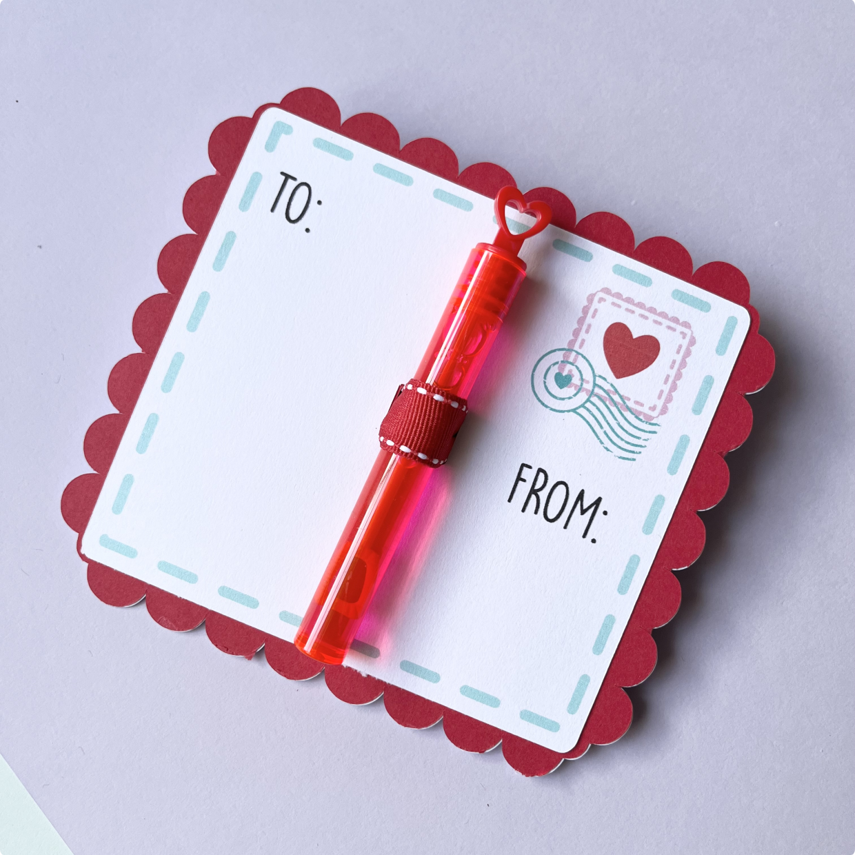 Postage Stamp Valentine Template - SVG File Download