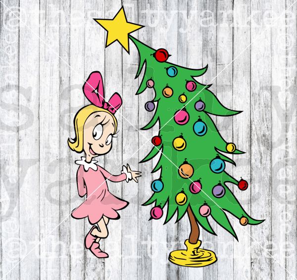 Cindy Lou And Christmas Tree Grinch Style Svg Png File Download Downloads