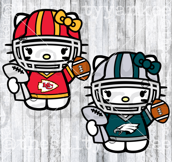 Cute Kitties In Super Bowl Teams Football Attire Svg And Png File Download Downloads