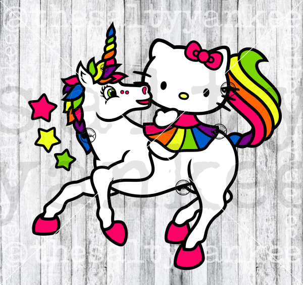 Cute Kitty Retro Rainbow Bundle Svg And Png File Download Downloads