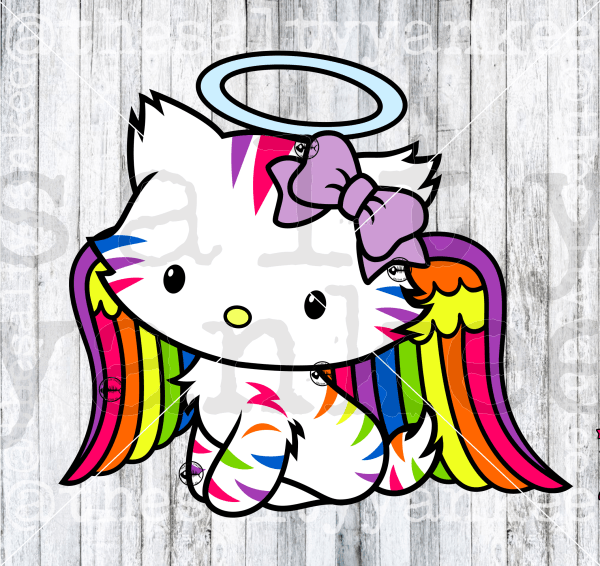 Cute Kitty Retro Rainbow Bundle Svg And Png File Download Downloads