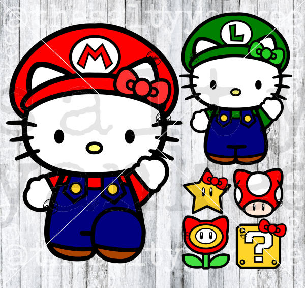 Cute Kitty Video Game Brothers Svg And Png File Download Downloads