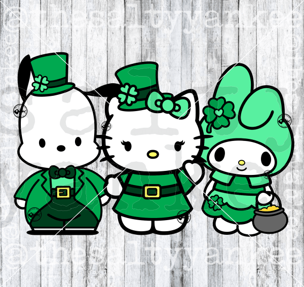 Kitty Friends Saint Patricks Day Bundle Svg And Png File Download Downloads