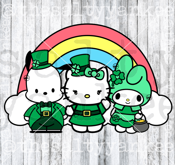 Kitty Friends Saint Patricks Day Bundle Svg And Png File Download Downloads