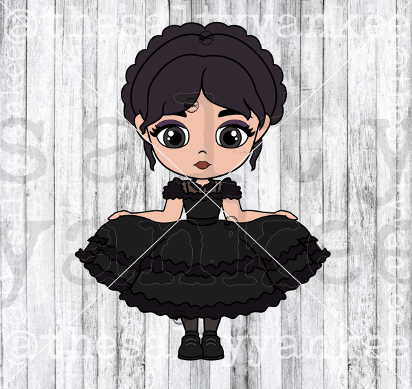 Spooky Girl in Formal Dress SVG and PNG File Download Spooky Girl in Formal Dress SVG and PNG File Download