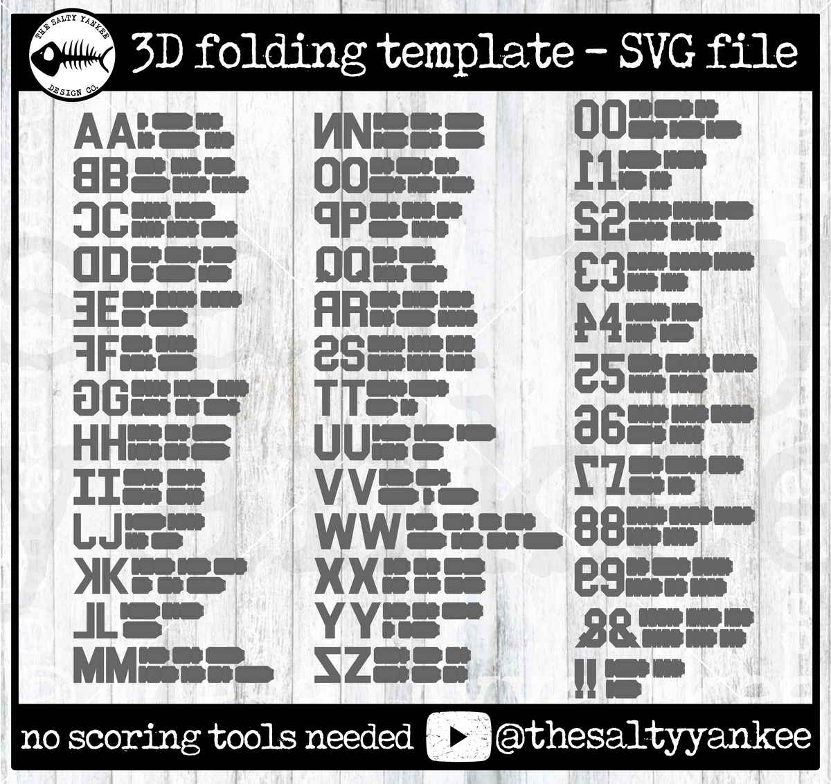 3D Letters & Numbers SVG File Download – The Salty Yankee