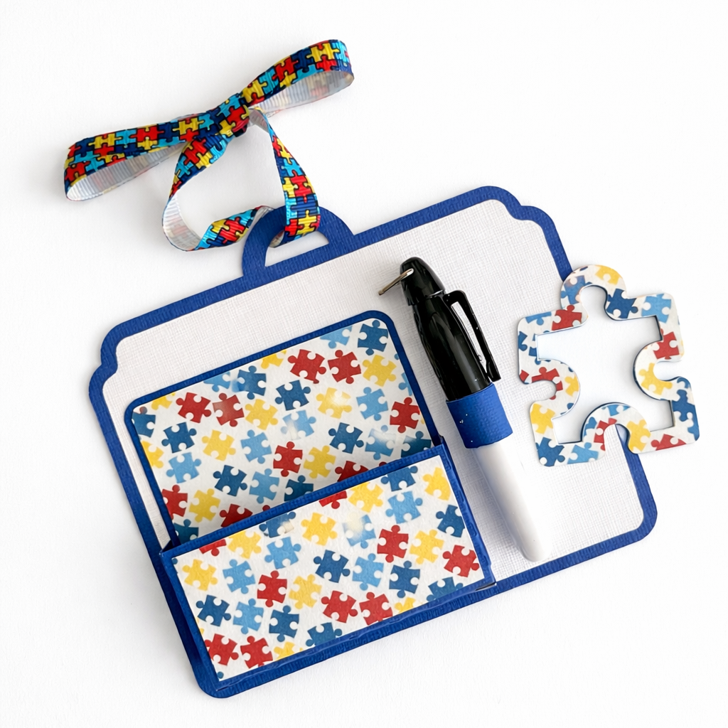 Autism Awareness Acceptance Sticky Note Gift Tag Template - SVG File Download
