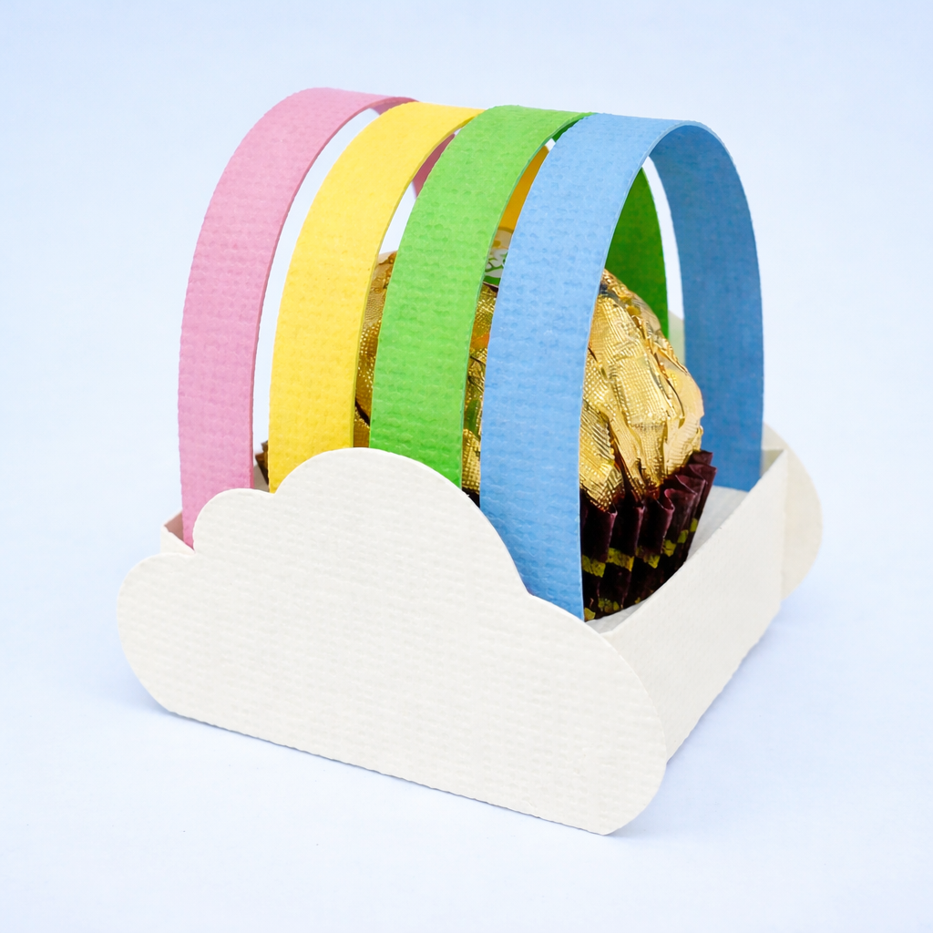 Rainbow Cloud Treat Holder Template - SVG File Download