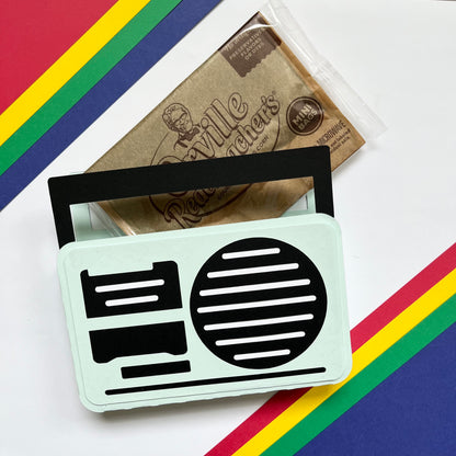 80s Retro Boom Box Popcorn or Treat Holder Box Template - SVG File Download