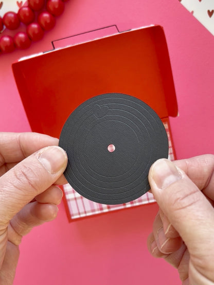 Retro Record Player Gift Card Holder and Treat Box Template - SVG File Download