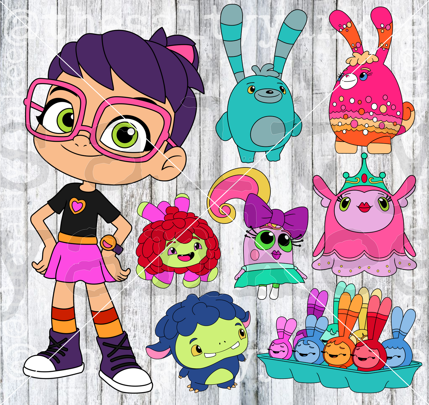 Fuzzy Friends Bundle SVG and PNG File Download