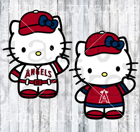 Hello Kitty LA Dogers SVG, Hello Kitty Los Angeles Dodgers SVG, Hello Kitty Baseball  SVG