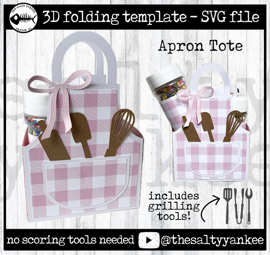 Apron Tote Box Template - SVG File Download