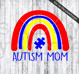 Autism Mom Boho Rainbow Svg And Png File Download Downloads