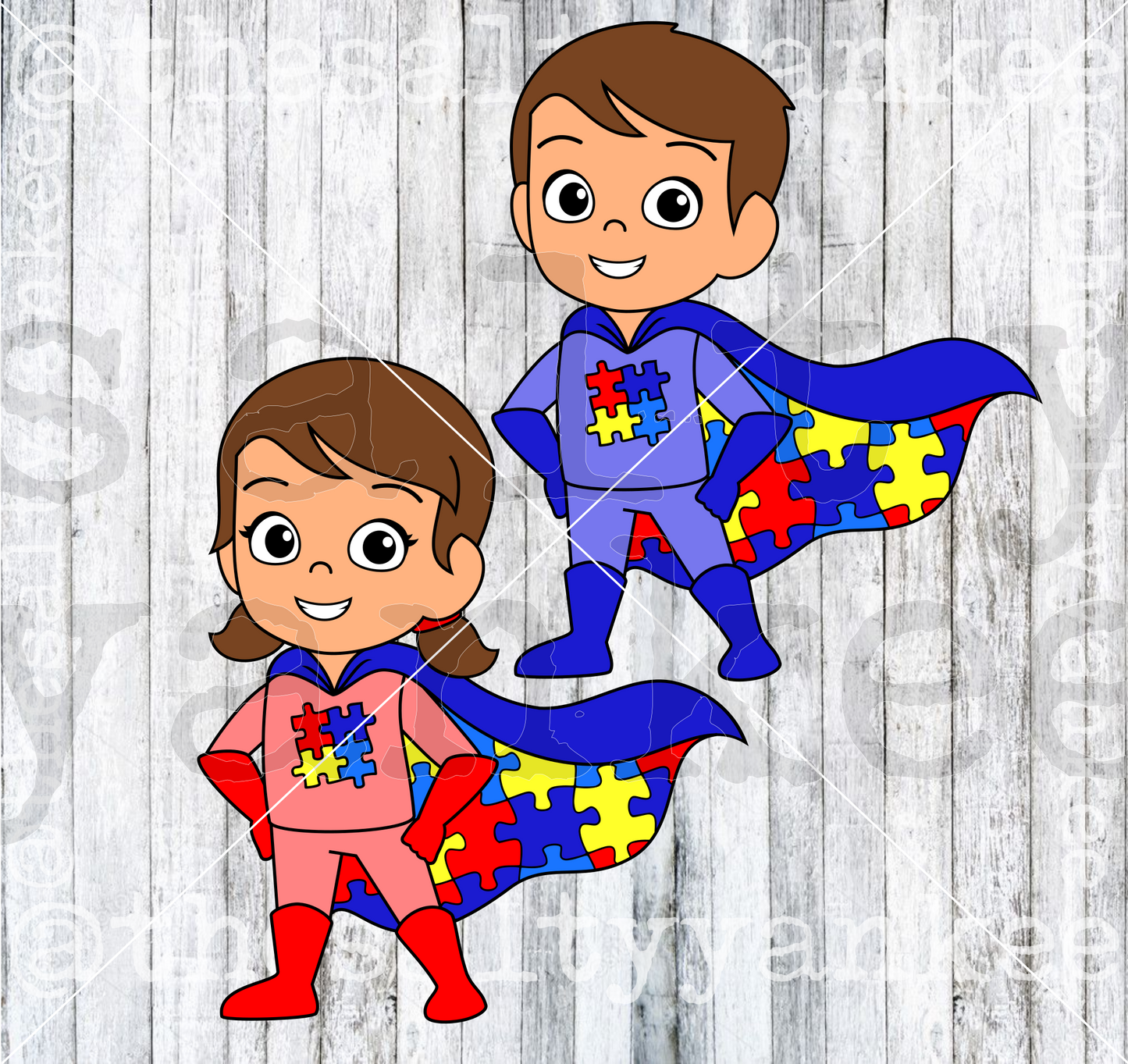 Neurodiversity Awareness Acceptance Super Heroes SVG and PNG File Download