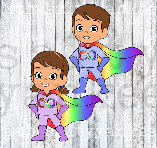 Neurodiversity Awareness Acceptance Super Heroes SVG and PNG File Download