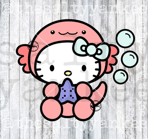 Cute Kitty Axolotl SVG and PNG File Download