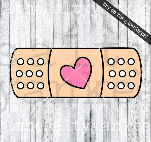 Band Aid With Heart Svg And Png File Download Downloads