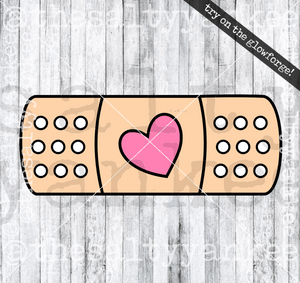 Band Aid With Heart Svg And Png File Download Downloads