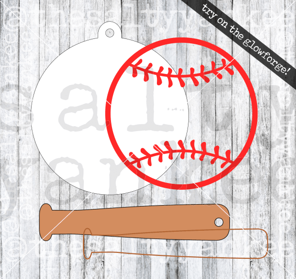 Baseball Or Softball With Bat Keychain Svg File Download Downloads